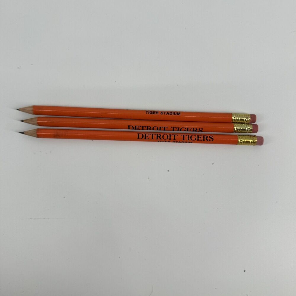 Detroit Tigers Lot Of 3 Vintage Tiger Stadium Score Card Pencils
